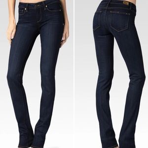 PAIGE Dark Blue Straight Leg Jeans